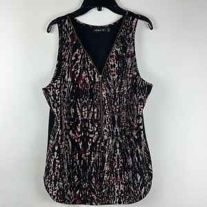 Trouvé Nordstrom Black & Red & White Zipper Tank Top Sz: M